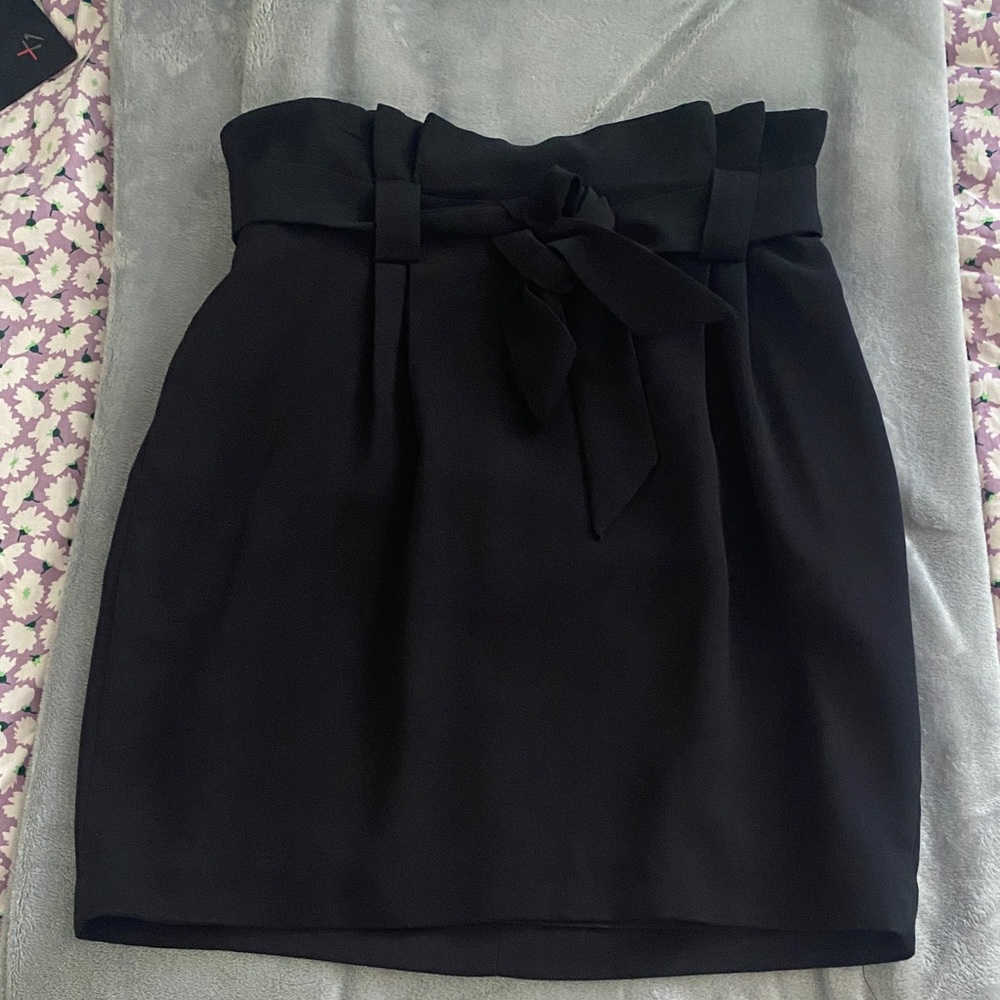 Express Black Mini Skirt with Bow Detail